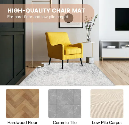 Miniatura 6 de Tapete para silla de oficina para suelo de madera dura, antideslizante, Hi-Q, tapete para silla de escritorio para suelos de madera dura y baja