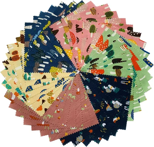 Miniatura 12 de Cuadrados de tela de abeja de miel de 5 x 5 pulgadas para acolchado de bebé, paquetes de dijes de tela para edredones de girasoles de 5 pulgadas