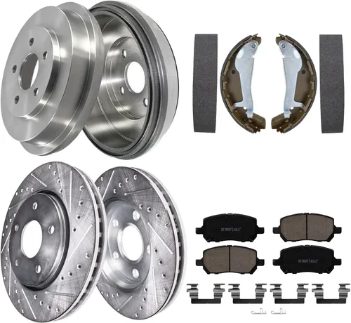 Miniatura 25 de Detroit Axle - Kit de frenos para Acura TSX 2009-2010 Honda Accord 2008-2011 Rotores de freno perforados y ranurados Pastillas de freno de cerámica
