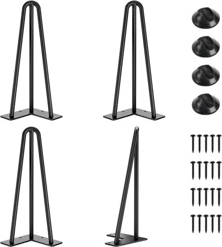 Miniatura 14 de SMARTSTANDARD Patas de mesa de horquilla de 6 pulgadas, 1/2 pulgadas de diámetro, 3 varillas de metal, proyectos de bricolaje para mesitas de noche