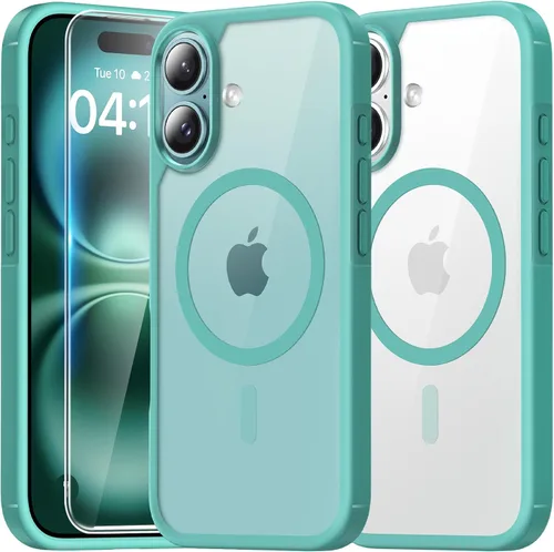 Miniatura 130 de TAURI Funda magnética 2 en 1 transparente para iPhone 14 Pro, compatible con Magsafe [no amarillenta] con protector de pantalla, protección de grado