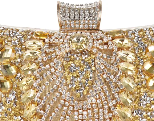 Miniatura 5 de COAIMANEY Bolso de mano de lentejuelas brillantes con diamantes de imitación para mujer, bolso de mano de noche, bolso de hombro para boda, fiesta