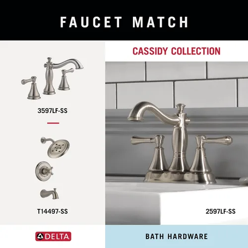 Miniatura 3 de Delta Faucet Cassidy Barra para toallas doble de 24 pulgadas, 79725-SS Inoxidable
