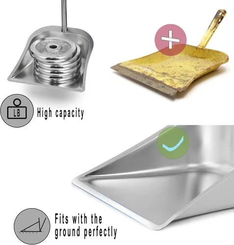 Miniatura 6 de Juego de escoba y recogedor para el hogar, escoba de cocina de 56" con juego combinado de recogedor, recogedores resistentes con mango largo
