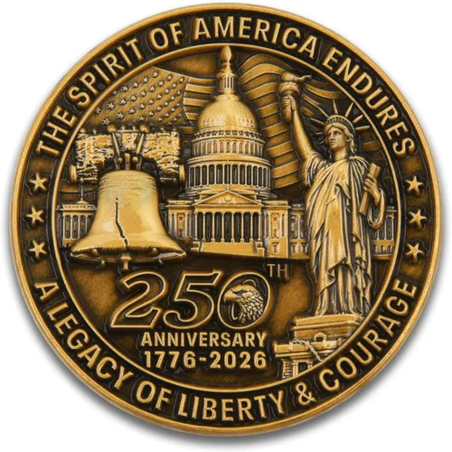 Miniatura 2 de Moneda conmemorativa de aleación de zinc del 250 aniversario de Estados Unidos - Estados Unidos de América Liberty & Courage 1776-2026