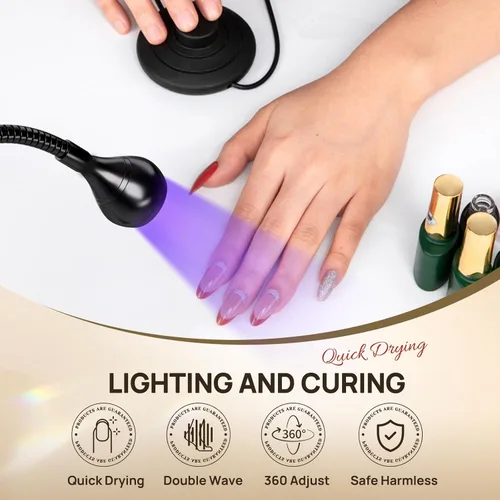 Miniatura 3 de AORAEM Lámpara de uñas LED UV, luz UV de secado rápido para uñas de gel, lámpara LED de curado de uñas con control de pie, luz de curado flash