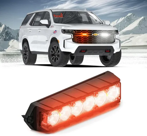 Miniatura 6 de Feniex Industries: Luces de advertencia LED profesionales de montaje en superficie Fusion-S (ámbar) para obras públicas y camiones de remolque