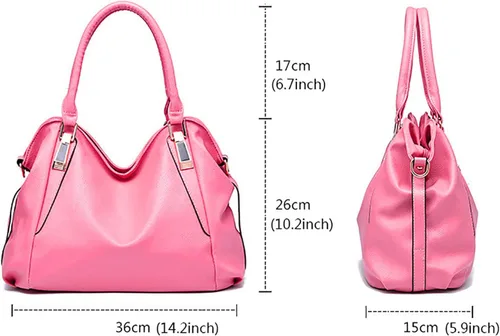 Miniatura 3 de Bolsas de cuero para mujer bolsas de viaje con cremallera bolsas de hombro de cuero sintético suave de gran capacidad bolsas de hombro estilo hobo