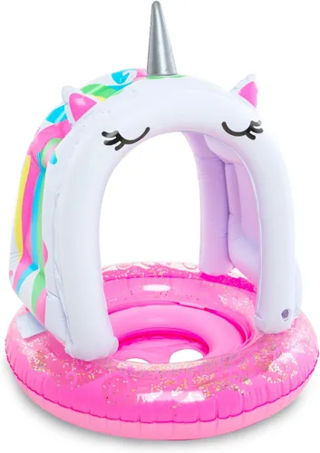 BigMouth Inc Lil' Flotador de agua con protección solar superior, flotadores de piscina cubiertos para bebés, bebés y niños de 1 a 3 años nadadores