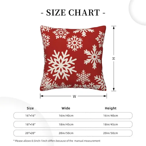 Miniatura 2 de Fundas de almohada navideñas de 20x20 pulgadas Juego de 2 Fundas de almohada con diseño de copo de nieve Decoración navideña Fundas de almohada