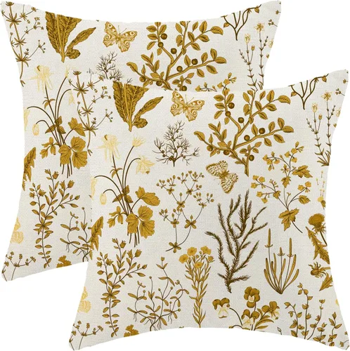 Miniatura 25 de AEIOAE Fundas de Almohada de Primavera 12x20 Pulgadas Juego de 2, Fundas de Almohadas Decorativas de Flores Silvestres y Plantas Verde Salvia