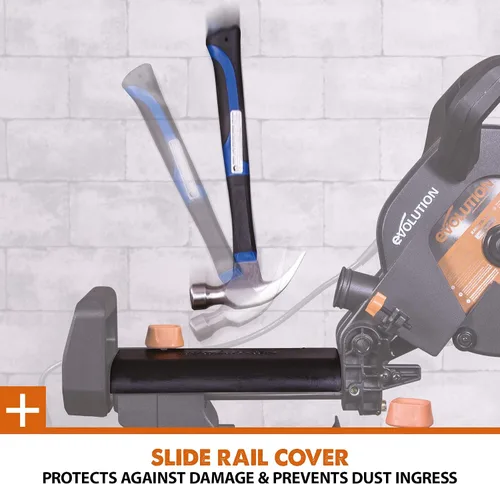 Miniatura 7 de Sierra de inglete deslizante Evolution Power Tools R255SMS+ PLUS de 10 pulgadas multimaterial multipropósito para cortar metal, plástico, madera