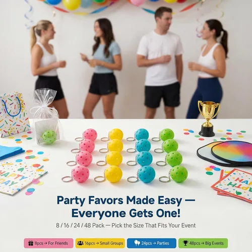 Miniatura 3 de Juego de llaveros de pickleball 8/16/24/48 - Regalos únicos divertidos para mujeres, hombres y amantes - Accesorios de equipo a granel
