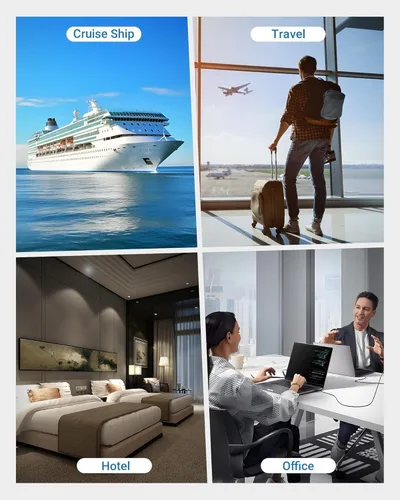 Miniatura 7 de BESTEK Convertidor de corriente de 250 W de 3 salidas y 4 puertos USB Transformador de voltaje de viaje 220V a 110V con adaptadores de enchufe