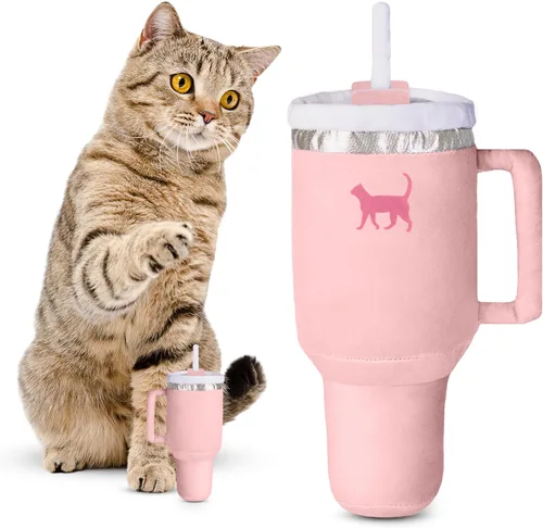 Miniatura 10 de PUPROAR Kitty Cup Juguete de Hierba Gatera - Juguete de Regalo para Gatos de Navidad y Cumpleaños con Hierba Gatera y Crujido, Divertido Relleno