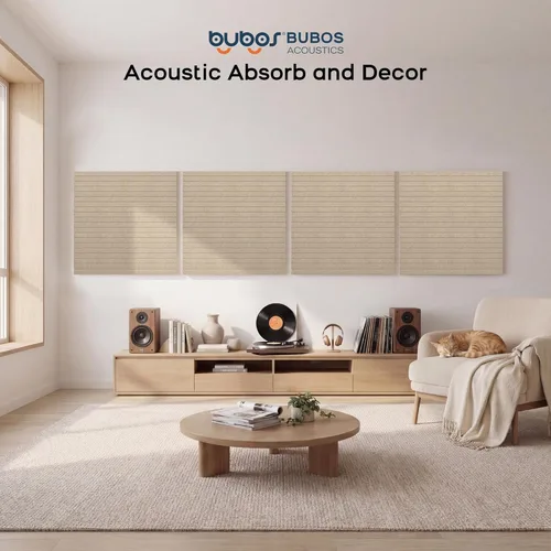Miniatura 7 de BUBOS Paneles acústicos de pared, paquete de 2 paneles decorativos insonorizados de 23.6 x 23.6 x 2 pulgadas, decoración de pared con reducción
