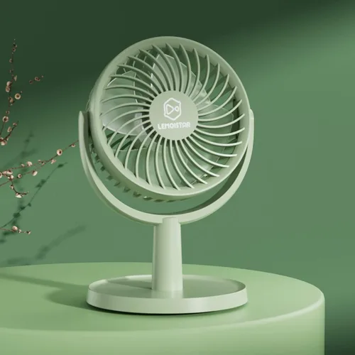 Miniatura 8 de Shinebella Ventilador de escritorio pequeño de 4 velocidades con fuerte flujo de aire, mini ventilador USB portátil personal, silencioso, rotación