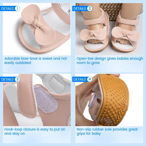 Miniatura 122 de Meckior Sandalias de verano con punta abierta y suave de piel sintética para bebés y niñas pequeñas