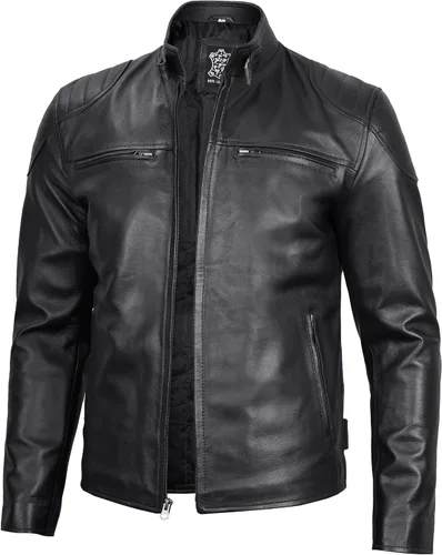 Miniatura 2 de fjackets Chaquetas de cuero real Cafe Racer para hombre, estilo atemporal y artesanía inigualable