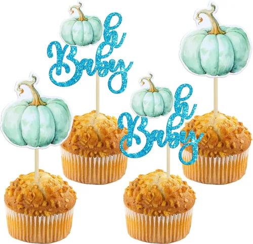 Miniatura 15 de 24 adornos de calabaza para cupcakes con purpurina para otoño, hojas, flores, calabaza, cupcakes, decoración de pasteles para Halloween, decoración