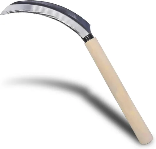 Kana Hoe 217 Herramienta de jardín japonesa - Azada de mano/hoz es perfecta para deshierbar y cultivar. El borde de la hoja es muy afilado., Beige-a,