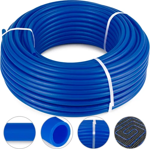 Miniatura 15 de VEVOR Tubo PEX sin barrera de oxígeno de 300 pies, tubo PEX azul de 3/4 de pulgada, tubo de calor radiante EVOH Pex-B, fontanería duradera