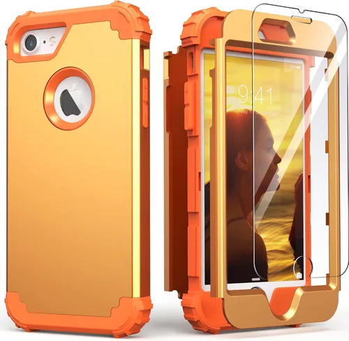 Miniatura 12 de IDweel Funda para iPhone 8, para iPhone 7 con protector de pantalla, 3 en 1, híbrida resistente a prueba de golpes, funda de policarbonato duro