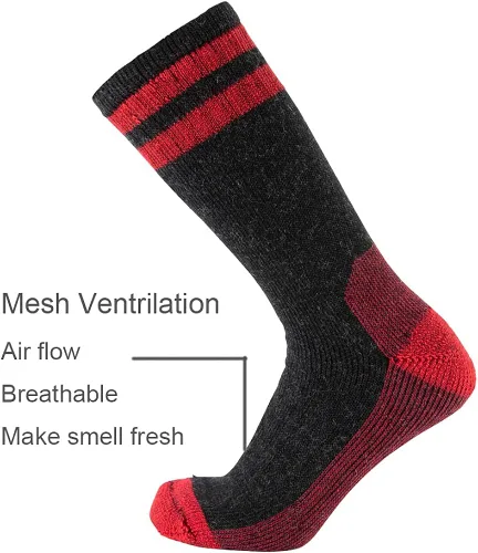Miniatura 4 de CEREBRO Calcetines de lana merino para hombre calcetines acolchados a media pantorrilla que absorben la humedad calcetines de senderismo para hombre