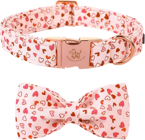 Miniatura 31 de Collar para perro Elegant Little Tail con moño, estampado de pepinillos, collar de moño lindo para perros pequeños eneldo