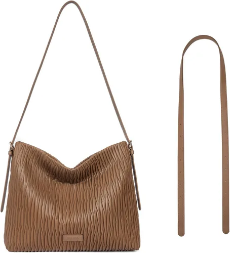 Miniatura 8 de Telena Bolsos Hobo de cuero para mujer, bolsos cruzados grandes para mujer, a la moda, con correa ajustable