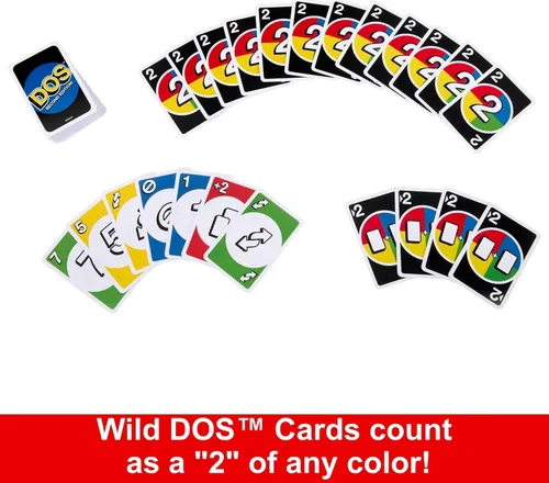 Miniatura 4 de Mattel Games DOS Juego de cartas de segunda edición para niños y familias, baraja accesible para daltónicos para grupos y fiestas