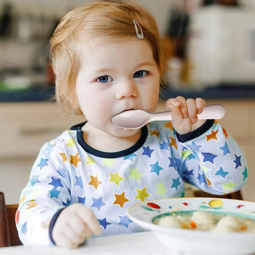 Miniatura 7 de cubiertos para niños cucharas y tenedores utensilios para niños pequeños plásticos reutilizables juego de cubiertos para bebés vajilla para la Dulce