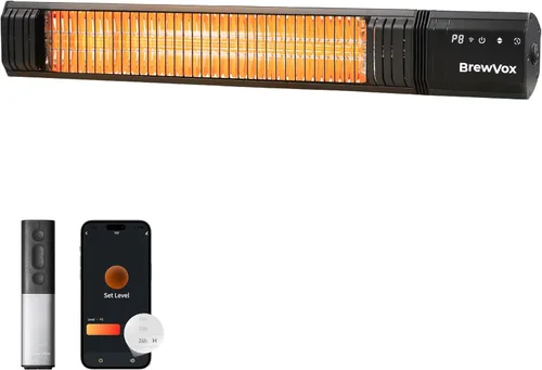 Miniatura 10 de Calentador eléctrico infrarrojo de carbono para patio al aire libre con termostatos, control inteligente por aplicación con control remoto