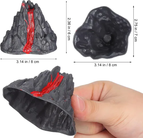 Miniatura 7 de Toyvian Juguete de modelo de volcán realista, figura de volcán de lava de simulación de 2.76 pulgadas para proyectos de ciencia, dioramas escolares