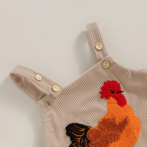 Miniatura 3 de Tsnbre Traje de verano para recién nacido, mameluco de pana, pollo, 0, 3, 6, 9, 12 meses