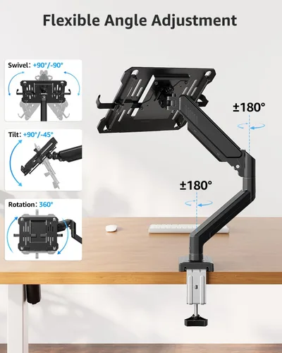 Miniatura 3 de MOUNTUP Soporte para computadora portátil para escritorio, soporte de monitor 2 en 1 con bandeja para laptop con capacidad para 2.2-22 libras