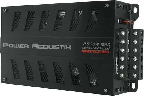 Miniatura 3 de Power Acoustik SB4-2500D 2500W Max 4-Channel Class D Amplificador de coche, estable de 2 ohmios, chasis compacto, refuerzo de graves, filtros