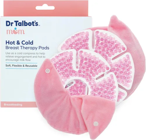Dr. Talbot's Almohadillas de terapia de mama caliente y frío para mamá, 2 unidades, paquetes de gel reutilizables con fundas para alivio de