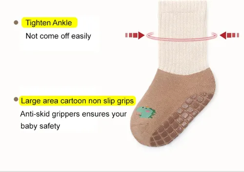 Miniatura 5 de Calcetines antideslizantes para bebé, calcetines cálidos y gruesos antideslizantes para niñas, niños y recién nacidos, 6 pares