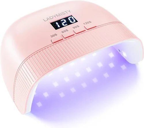 Miniatura 11 de LadyMisty Lámpara de uñas UV, secado rápido, luz UV para uñas de gel con 30 cuentas de lámpara dual, 4 temporizadores, pantalla LCD, luz LED de bajo