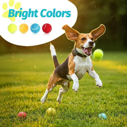 Miniatura 4 de Pelotas de tenis para perros Prime Pets, 12 paquetes, 6.35 cm de pelotas de tenis duraderas de alto rebote para perros, pelota de perro para buscar