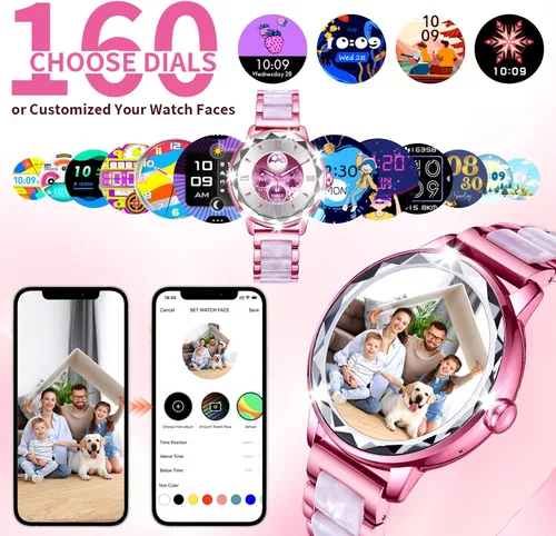 Miniatura 6 de Reloj inteligente para mujer con llamada de marca/respuesta, reloj de fitness ajustable de 1.2 pulgadas con monitor de sueño de frecuencia cardíaca