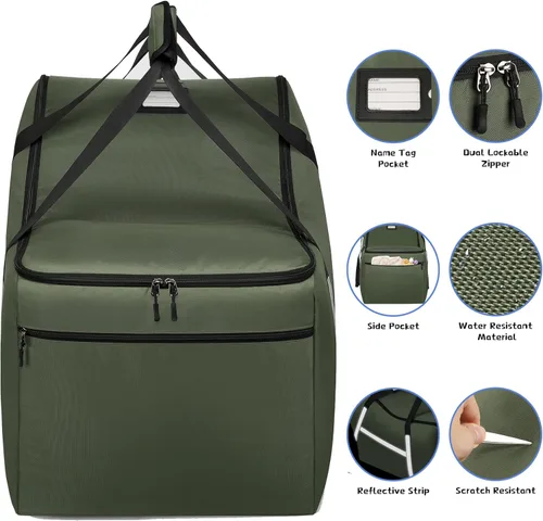 Miniatura 3 de Bolsa de viaje para asiento de carro infantil para avión, compatible con todos los asientos de carro Nuna Pipa y base, Chicco KeyFit 30 y base, Verde