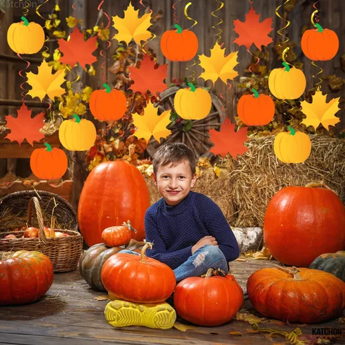 Miniatura 5 de KatchOn, Remolinos colgantes de Acción de Gracias, paquete de 30, remolinos de otoño para decoraciones de otoño para el aula, paquete de 30,