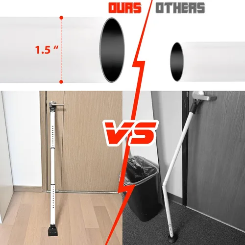 Paquete de 2 barras de seguridad 2 en 1 para puertas y patio corredizo de 28 pulgadas, tope de puerta de seguridad, a prueba de niños, ajustable,