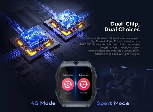Miniatura 6 de Rogbid Relojes inteligentes 4G LTE para hombre, con doble cámara de 13 MP+5 MP, reloj inteligente de cerámica con tarjeta SIM, monitor de sueño