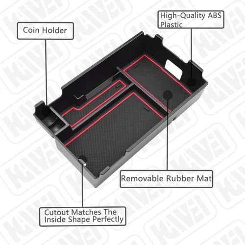 Miniatura 5 de HGWEI Bandeja Organizadora de Consola Central Compatible con Chevy Equinox 2018 2019 2020 2021 2023 2024 Accesorios, Inserto de Reposabrazos Caja