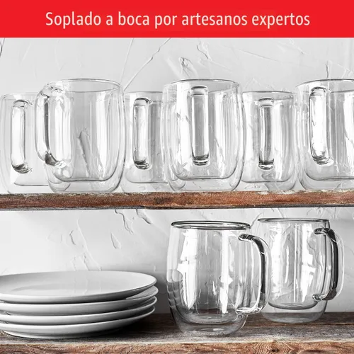Miniatura 7 de ZWILLING Sorrento Plus - Juego de 2 tazas de café de vidrio de doble pared, 12 onzas, 12.0 fl oz, transparente