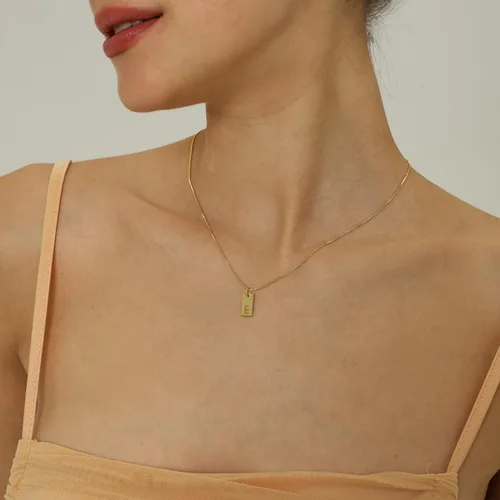 Miniatura 3 de Collares con iniciales para mujer, delicado collar con letra de oro de 14 quilates, chapado en oro de 14 quilates, collar con inicial de oro simple