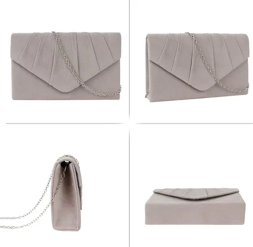 Miniatura 2 de Bolso de noche de terciopelo plisado para mujer, bolso de hombro con cadena elegante
